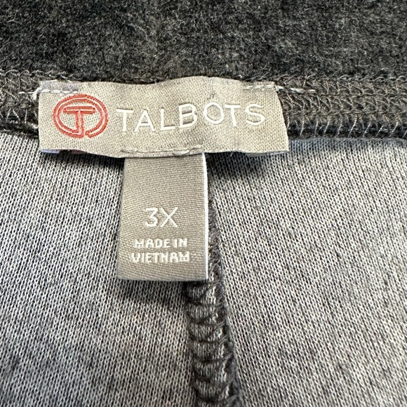 Talbots Women's Velour Wide Full Leg High Rise Drawstring Waist Size 3X Gray - Picture 4 of 5